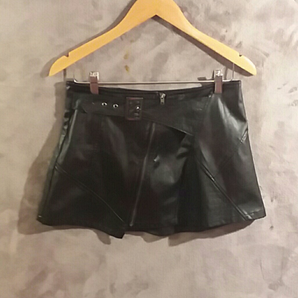 Nasty Gal Black Faux Leather Mini Skirt